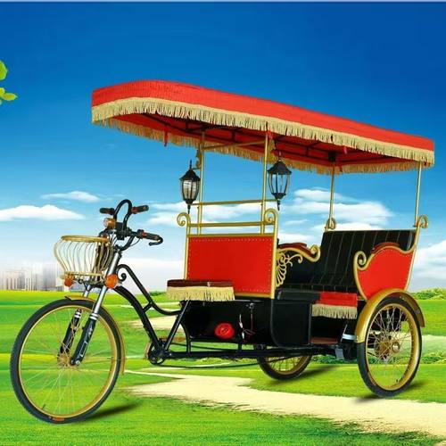 复古人力三轮黄包车仿古民国三轮车老上海景区观光拉客人力可电动