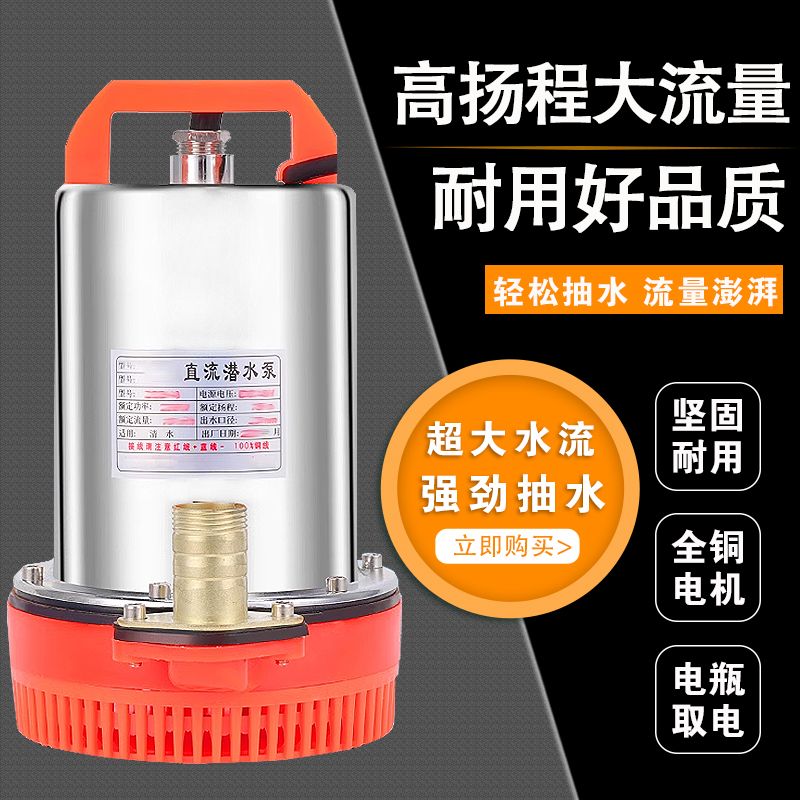 抽水泵12v直流潜水泵水泵24V48V60伏家用电瓶车小型电动车农用抽