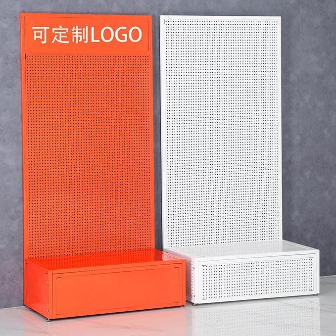 洞洞板免打孔可定制展示架置物架袜子彩色商场饰品架落地立式