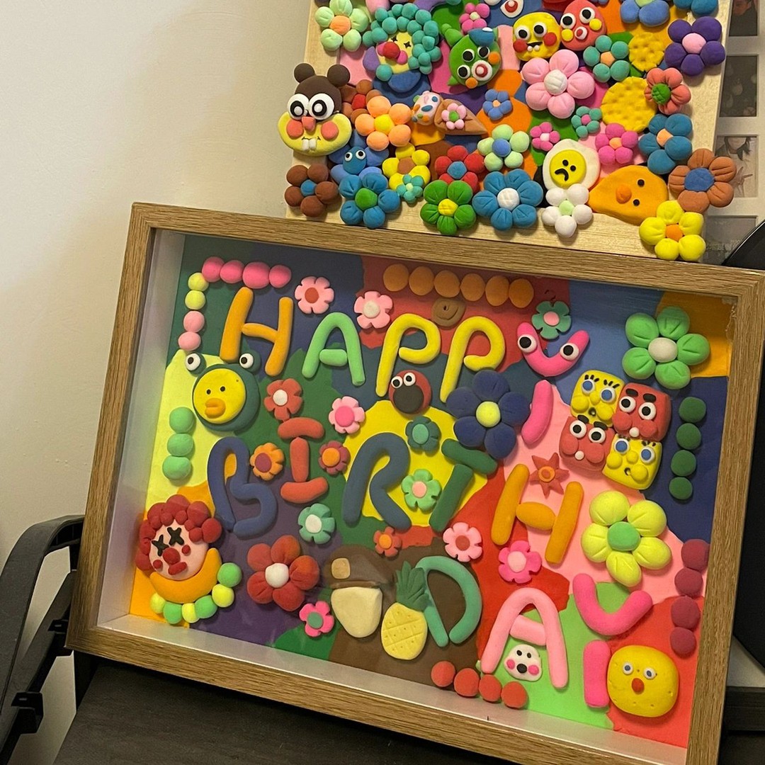 粘土画框彩泥手工DIY制作生日相框摆件创意儿童亲子礼物材料包
