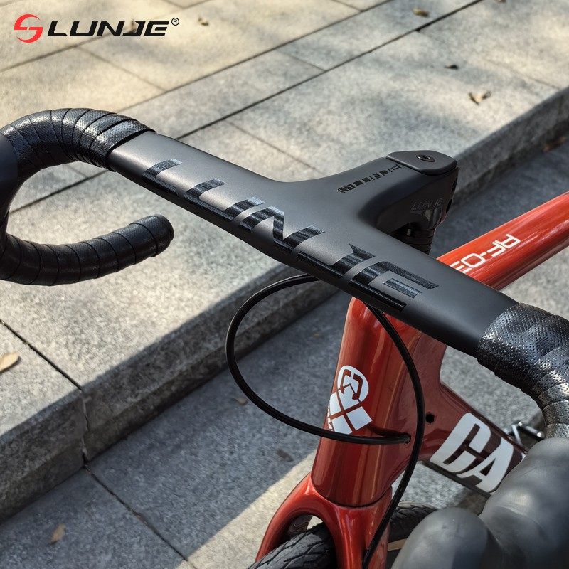 轮迹公路自行车碳纤维一体把全内走线破风超轻公路车弯把一体把