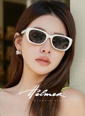 HELMER小粉框复古墨镜夏季墨镜女生高颜值防紫外线辣妹太阳镜2068