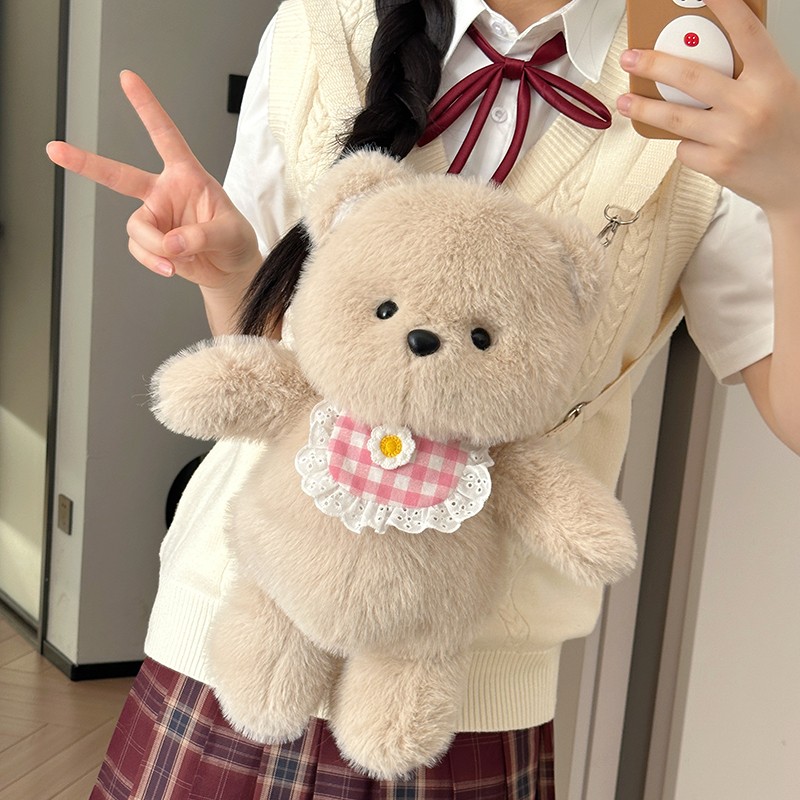 会跑步的小熊玩偶背包猫咪双肩包羊公仔毛绒玩具娃娃女生生日礼物