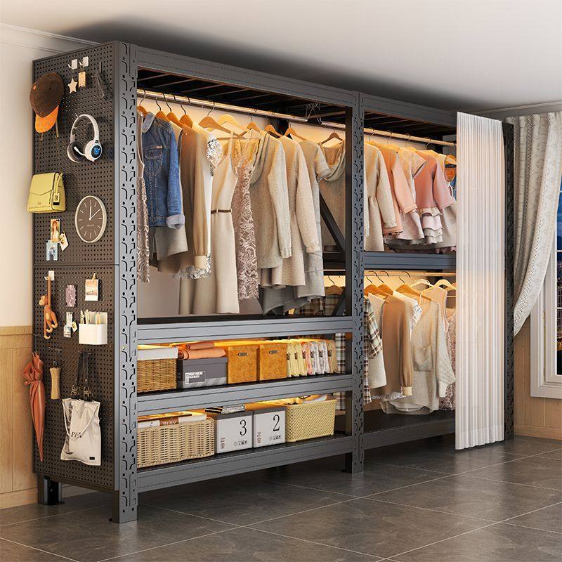 钢制衣帽架蝴蝶孔货架组合衣柜家用开放式简易衣架落地铁艺收纳架,住宅家具,儿童衣柜,淘宝优惠券,粉丝福利购,淘宝优惠卷