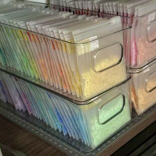 拼豆收纳袋拼豆收纳盒pp收纳袋自封袋桌面亚克力透明pvc拉链袋磨