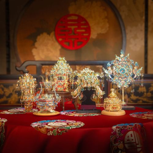 拼酷十里红妆点翠系列3D立体金属拼图模型手工DIY拼装结婚520礼物