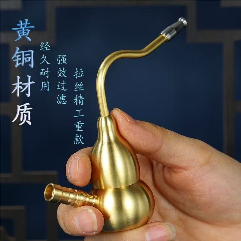 新款黄铜葫芦型四合一两用型实用创意手把件简约复古工艺品摆件