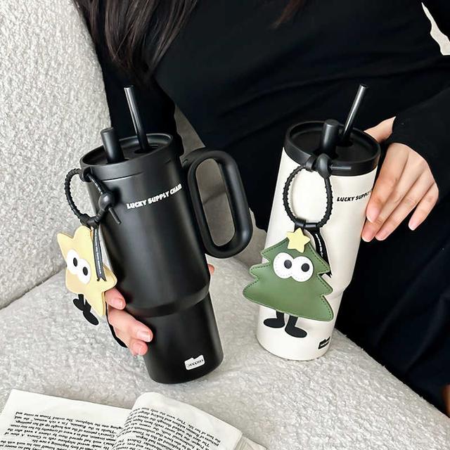 Gucgres可爱保温杯男女生办公室吸管杯泡茶杯大容量便携随行杯子图片