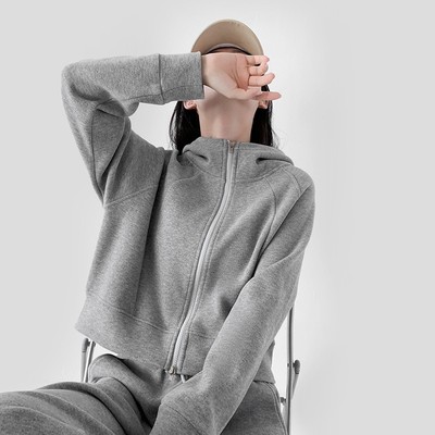 2025新款糯米绒休闲运动连帽显瘦百搭秋冬加绒宽松上衣裤子套装女