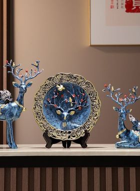 招财麋鹿客厅摆件玄关柜欧式电视柜高档摆件家庭玄关客厅欧式家居