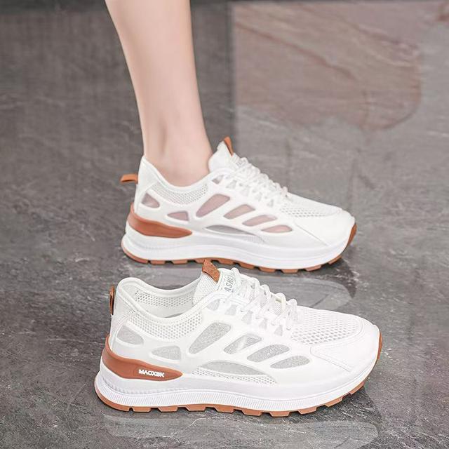夏季女鞋新款透气网鞋子女韩版百搭小白鞋厚底运动鞋休闲跑步鞋女