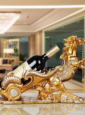 欧式创意轻奢大象酒架家居酒柜装饰乔迁开业送礼马酒架摆件摆设