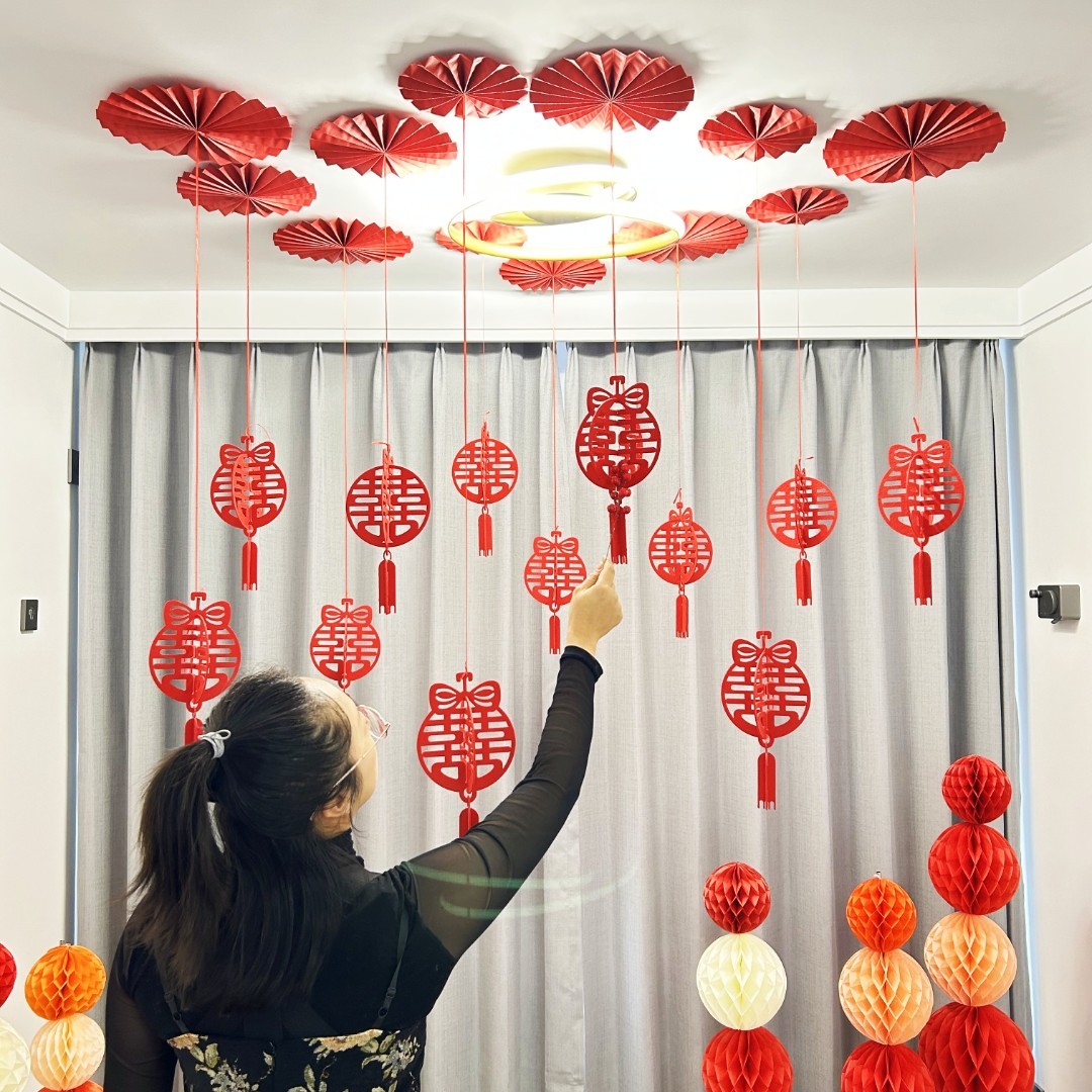 结婚立体挂件喜字吊坠套装拉花婚礼婚房卧室客厅走廊创意婚庆用品