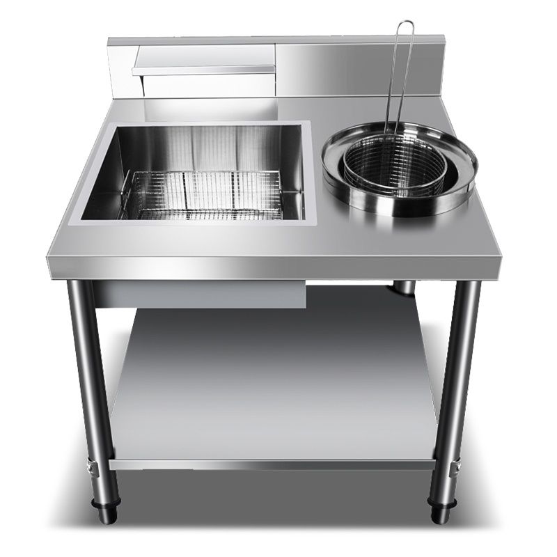 裹粉台汉堡店炸鸡裹粉台可拆装商用裹粉台四件套裹粉台不锈钢一体
