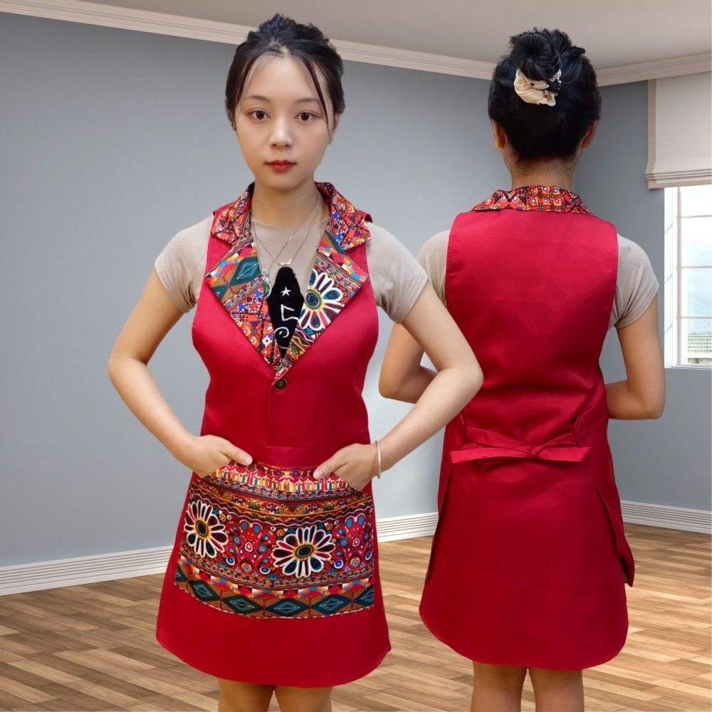 七之莲（30229）围裙家用厨房西装领马甲防水防油时尚前后两片式