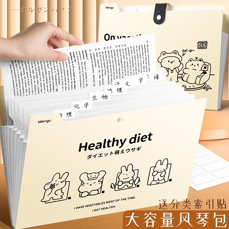 a4文件袋风琴包多层文件夹初高中学生试卷收纳整理分类资料收纳袋