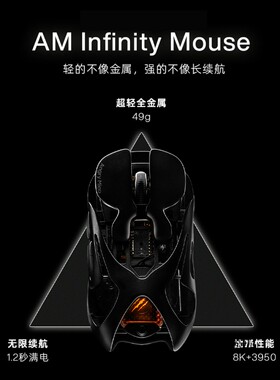 怒喵鼠标 InfinityMouse 换电无限续航 8K超轻全金属 三角洲游戏