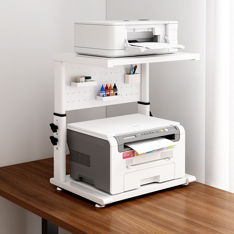 桌下打印机桌面置物架复印机办公室支架移动托架桌上增高收纳架子