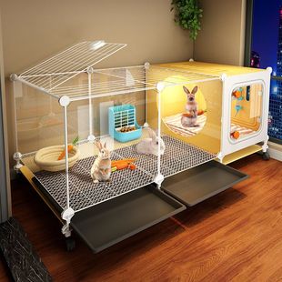 家养兔子专用笼子透明观景兔笼带厕所家用大号室内宠物豪华别墅