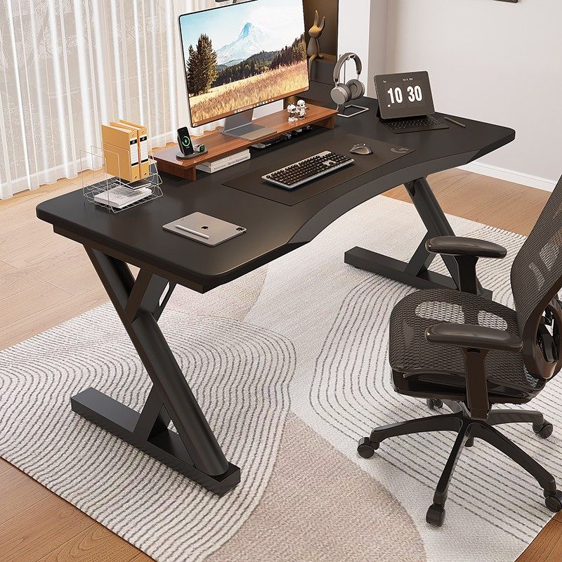 华菲丽轻奢实木简约电脑台式书桌家用橡胶木电脑桌办公桌子写字台