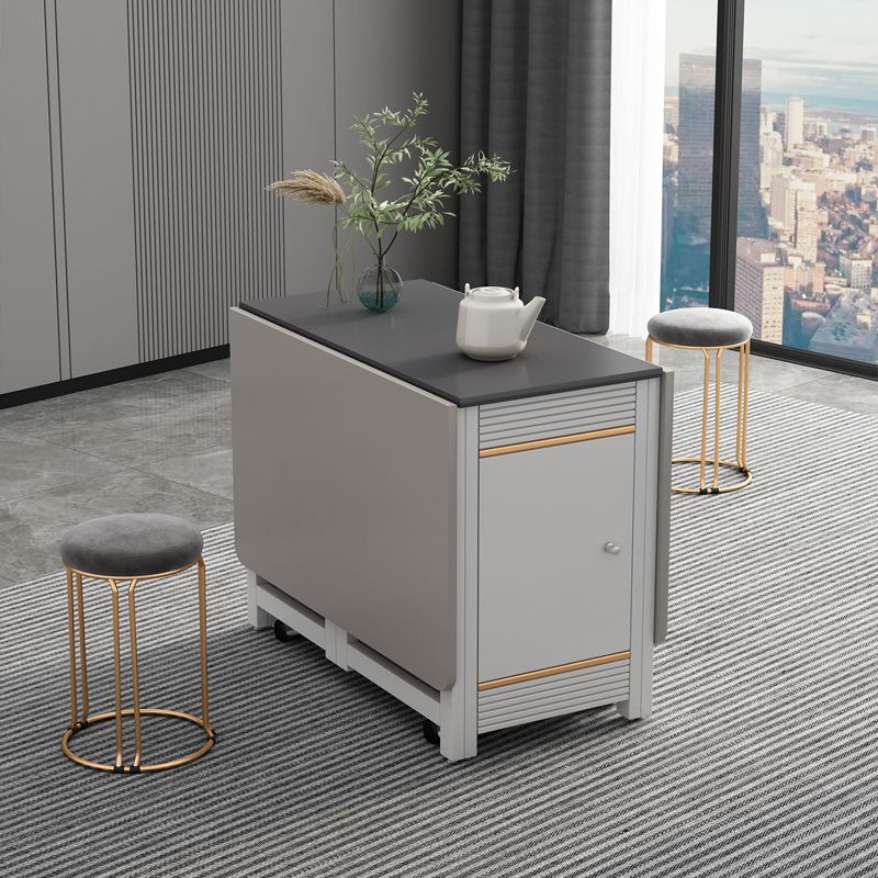 折叠餐桌小户型吃饭桌子可折叠长方形餐桌家用多功能餐桌组合简易