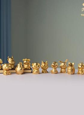 铜师傅《金韵天成十二生肖》真金鎏镀铜摆件 蛇年情人节礼物送女