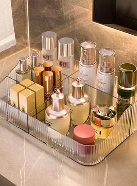 KAMAN KM轻奢化妆品收纳盒桌面口红护肤品分格整理盒洗漱台透明