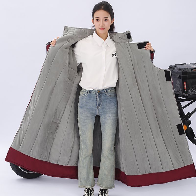 新款电动车挡风被冬季加绒加大加厚防水电瓶车防风保暖电车挡风衣