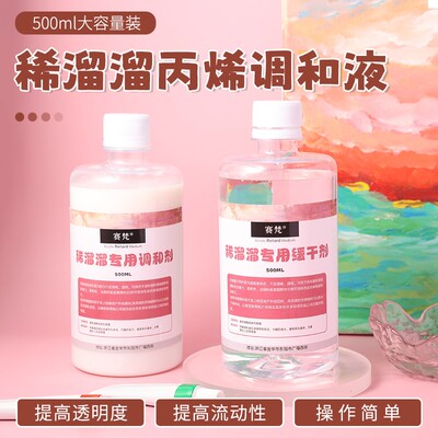 【芒果爱吃鱼专属】稀溜溜DIY数字油画专用调和剂缓干剂500毫升大