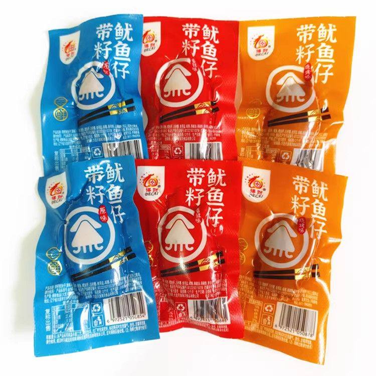 大连特产得财带籽鱿鱼仔原味烧烤香辣味墨鱼仔海鲜零食即食熟食品