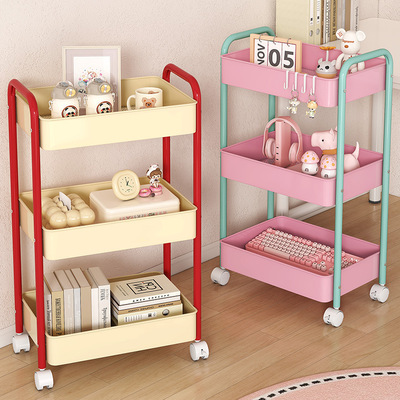 客厅零食小推车置物架家用网红儿童学生包书工位放置包装柜书架多