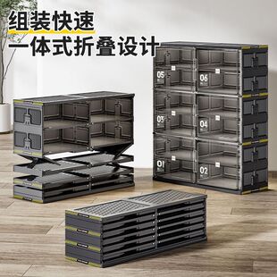 透明黑免安装多层可折叠折叠鞋架折叠式鞋柜一体式防尘全封闭