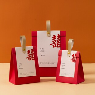 婚礼喜糖盒婚庆手提喜糖礼盒大号手工用品中式喜糖袋子盒子礼盒