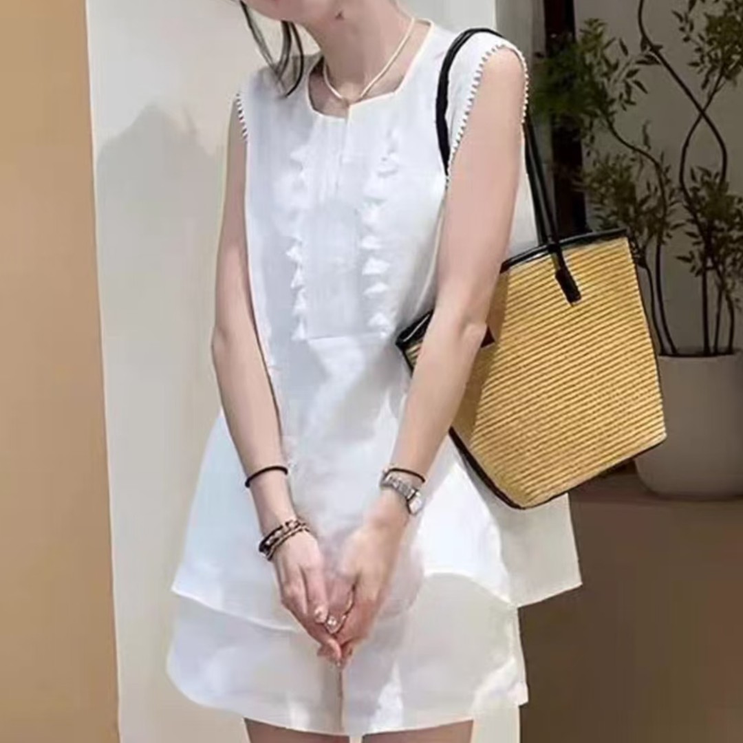 夏季显瘦女款套装气质运动时尚休闲宽松无袖外穿小众薄款设计感