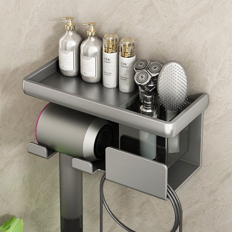 吹风机置物架免打孔卫生间电吹风挂架浴室壁挂式风筒支架收纳神器