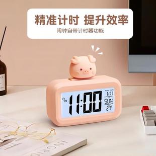 小闹钟迷你电子时钟新款学习可爱网红闹铃宿舍桌面倒计时专用器