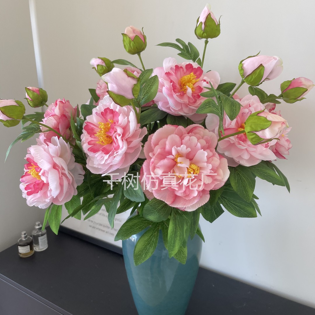 【法式油画牡丹】油画仿真牡丹花假花新中式轻奢客厅装饰花国色天图片