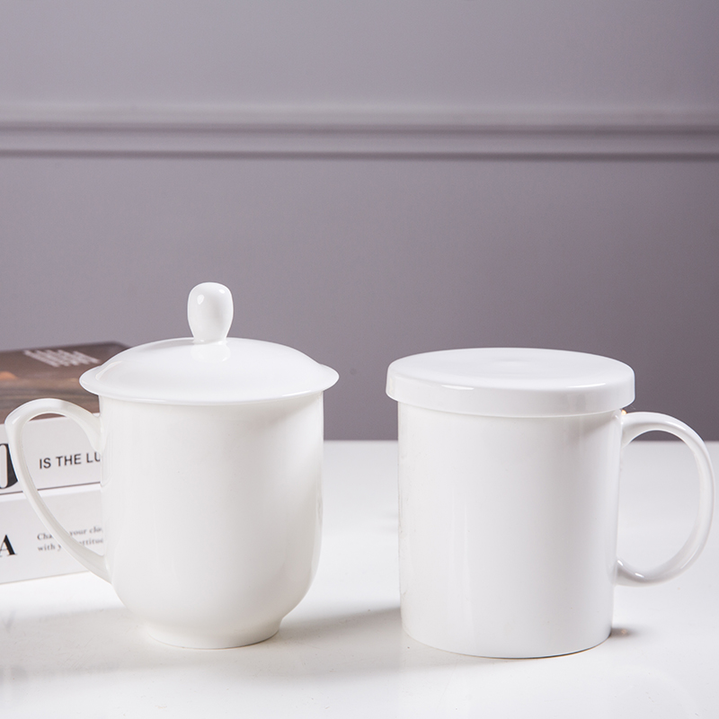 景德镇骨质瓷商务纯白高档杯盖