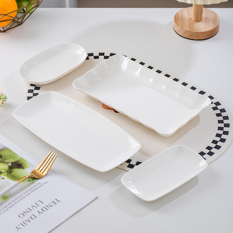 景德镇纯白骨瓷鱼盘毛巾碟