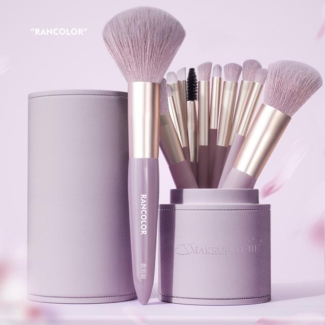 Rancolor12支迷雾新手套刷眼影散粉腮红高光柔软初学者便携刷子