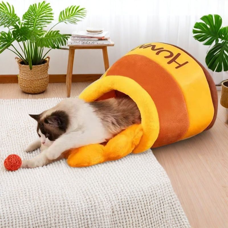 蜂蜜罐猫窝新品猫窝小蜜蜂猫窝猫窝冬季保暖密封罐猫袋子加厚保暖