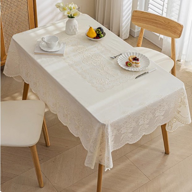 【137*180】米白色防水防油污免水洗桌布  桌布茶几布防烫免洗家