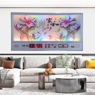 万年历挂钟客厅卧室创意挂钟壁挂电子钟夜光静音日历时钟 LED新款