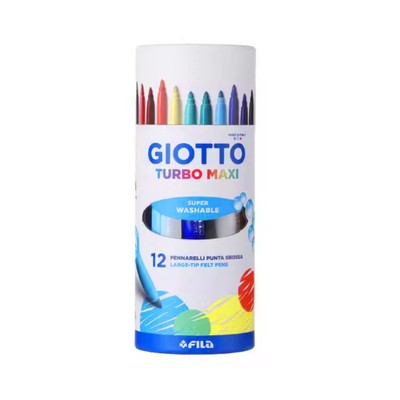 意大利GIOTTO齐多24色+12色水彩笔儿童可水洗无毒画笔美术套装