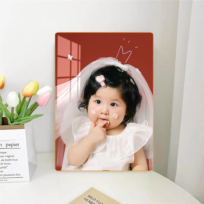 钛金包边相框摆挂两用婚纱照片放大定制照片墙洗照片做水晶相框摆