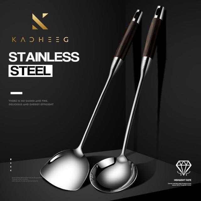 316不锈钢德国进口锅铲炒菜铲家用厨具勺子炒勺不锈钢锅勺汤勺