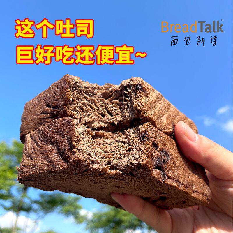 面包新语巧克力黄油厚切吐司手撕面包400g整箱营养早餐代餐蛋糕点