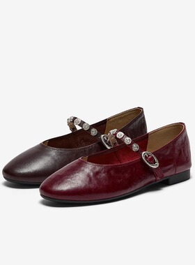 专柜正品拔佳时装玛丽珍2025秋新款羊皮复古通勤软底单鞋24319CQ5