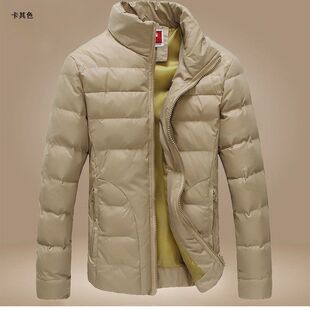 冬天白色羽绒棉衣男加厚短款保暖学生棉服潮胖子大码外套立领棉袄