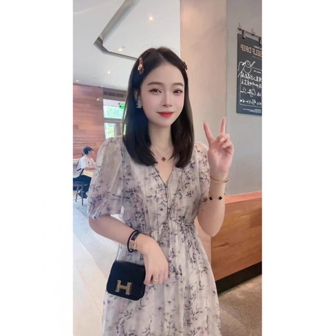 2025夏季大码女装胖mm气质碎花连衣裙小个子减龄微胖妹妹显瘦长裙
